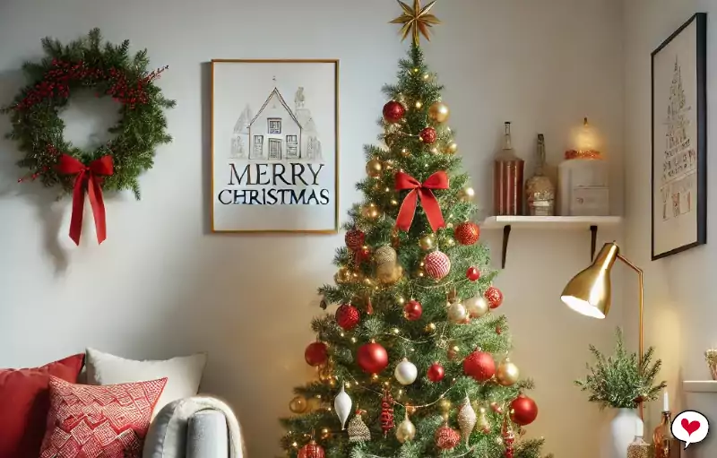 19 Inspirações de Árvore de Natal Vermelha e Dourada