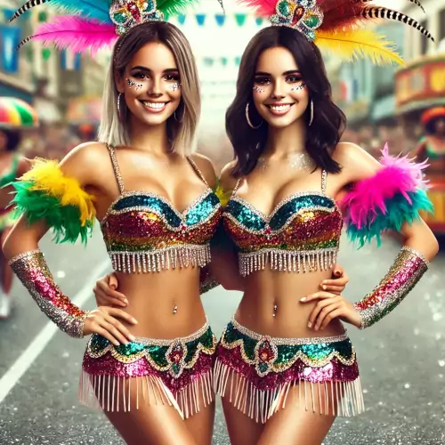 fantasia carnaval amigas colorido