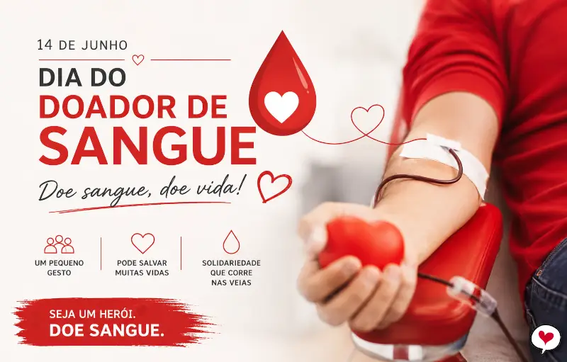 Frases para celebrar o Dia do Doador de Sangue 14 de Junho